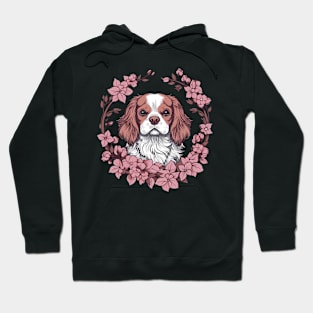 King Charles Spaniel with Cherry Blossom flowers Hoodie